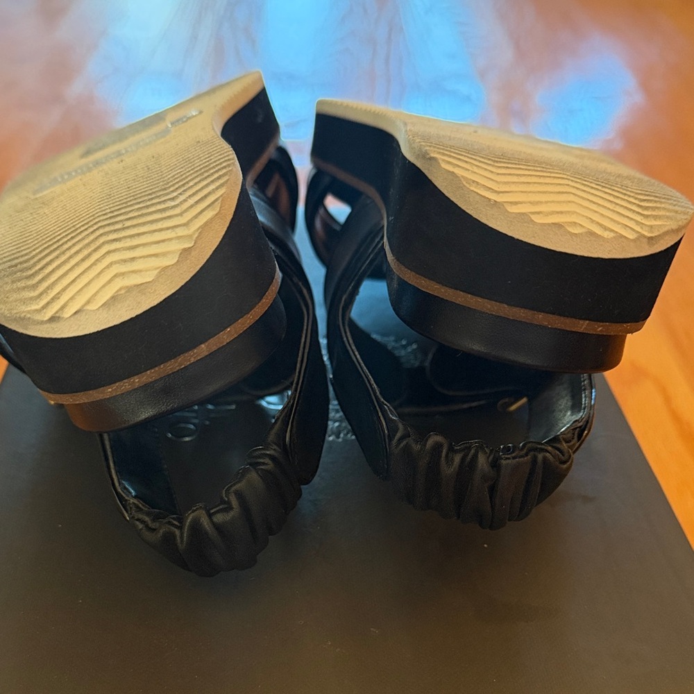Vince Camuto Anivay Black Sandals with Gold Buckles - Picture 10 of 10